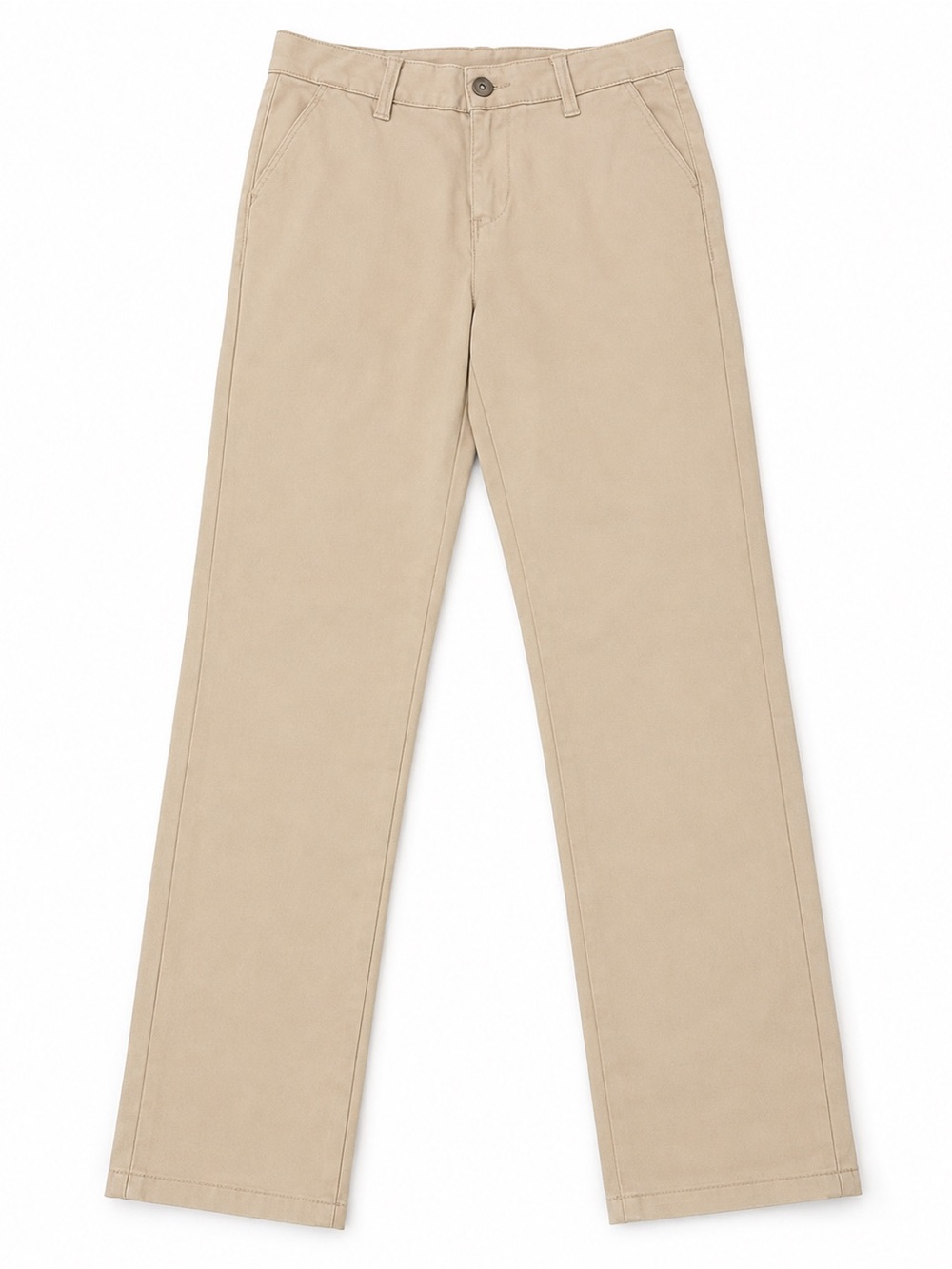 NWT Vamos Boys Beige Khaki Chino Pants Slim Leg Adjustable Waist Size 12